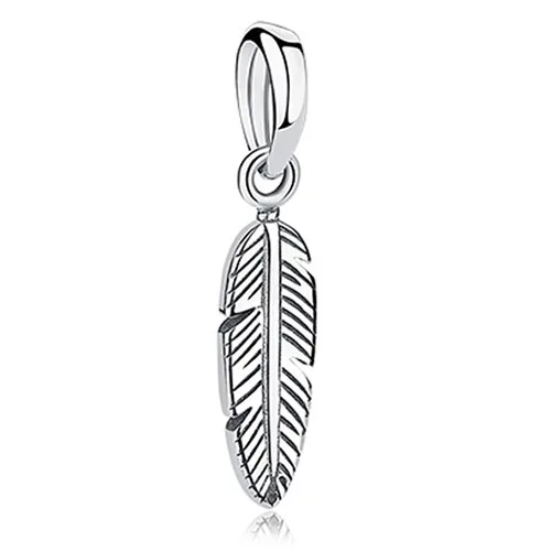 sterling silver feather pendant