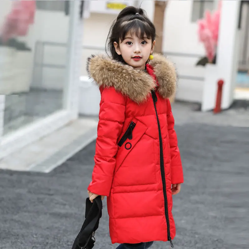 

-30 degrees Girls clothing warm Down jacket for girl clothes 2019 Winter Thicken Parka real Fur Hooded Children Outerwear Coats