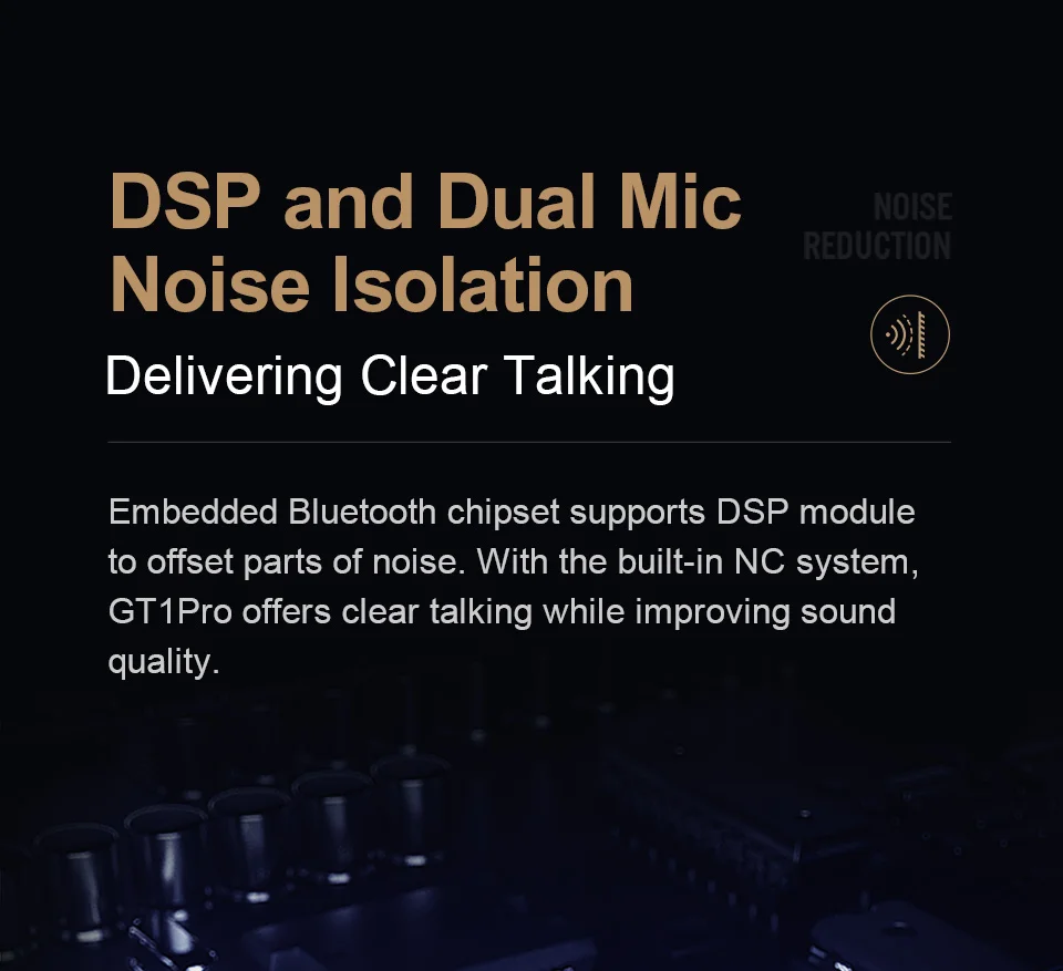 CHTUN GT1 Pro с длинной батареей HD стерео TWS Bluetooth наушники, сенсорное управление Беспроводные наушники с двойным микрофоном шумоизоляция