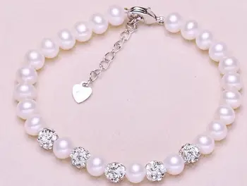 

classic 9-10mm south sea round white pearlbracelet7.5-8"