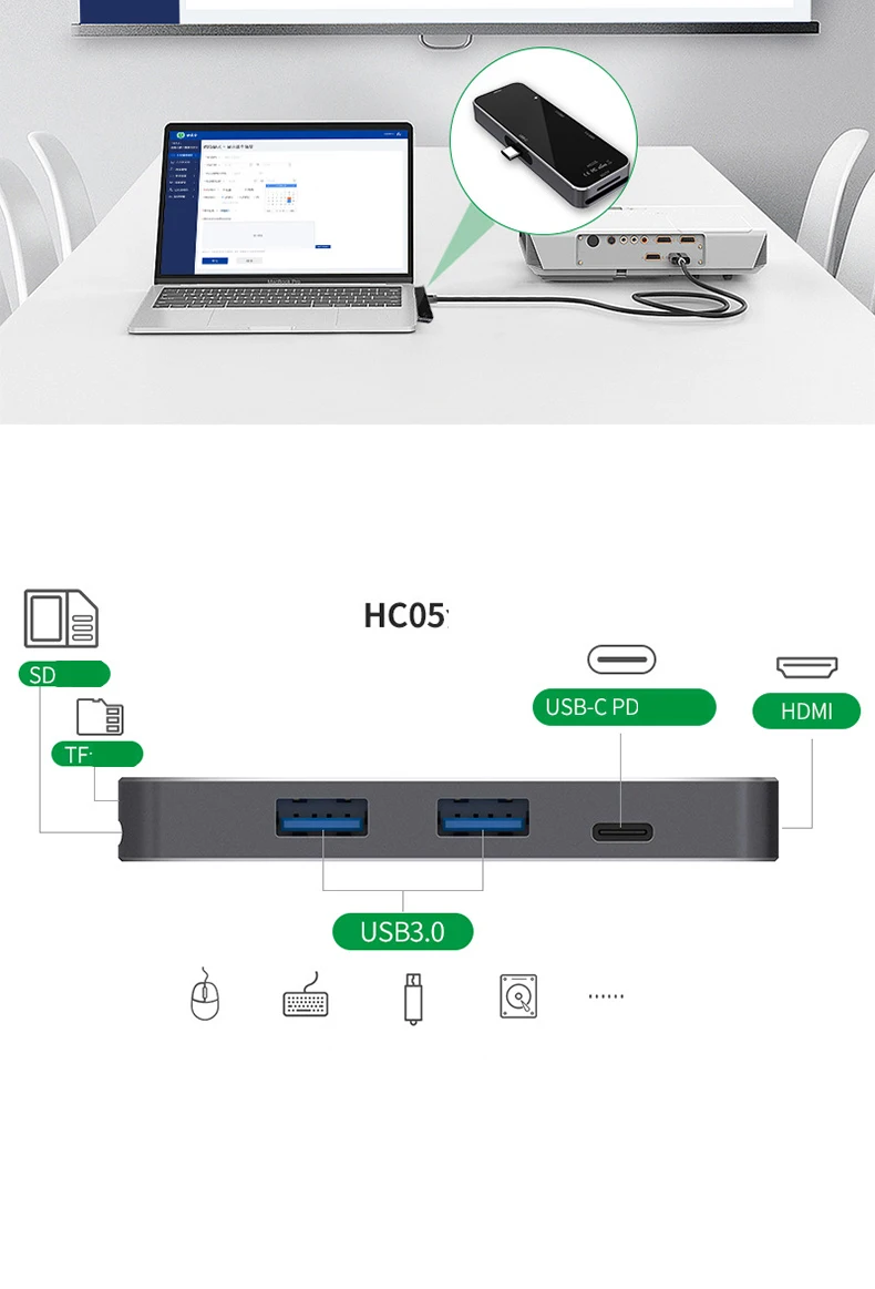 Type-c док-станция концентратор Sup порт s PD Быстрая зарядка 6 в 1 3 в 1 USB 3,0 порт usb-хаб для окна Android MACOS usb-хаб
