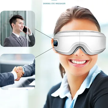 

Dark Circle Sleep Aid 180-degree Folding Heat Compression Bluetooth Connection PU Leather Travel Eye Massager Electric Vibration