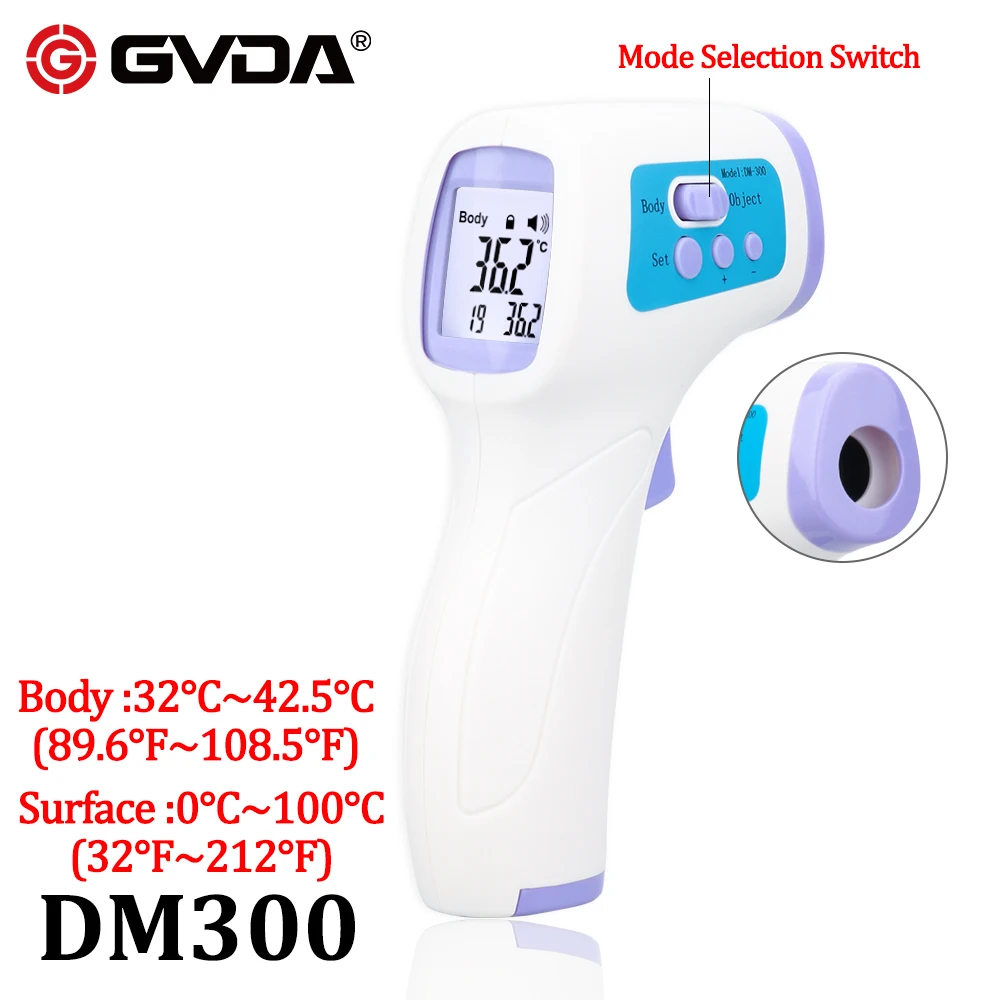 Цифровой Бесконтактный инфракрасный термометр для тела портативный Детский Взрослый ИК-ушной лоб для измерения температуры тела температура температуры - Цвет: DM300