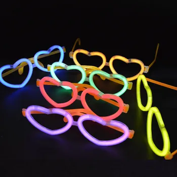 

NEON LUMINOUS GLOW STICKS HEART EYEGLASSES PARTY CONCERT EYE MASK wedding birthday Christmas Xmas