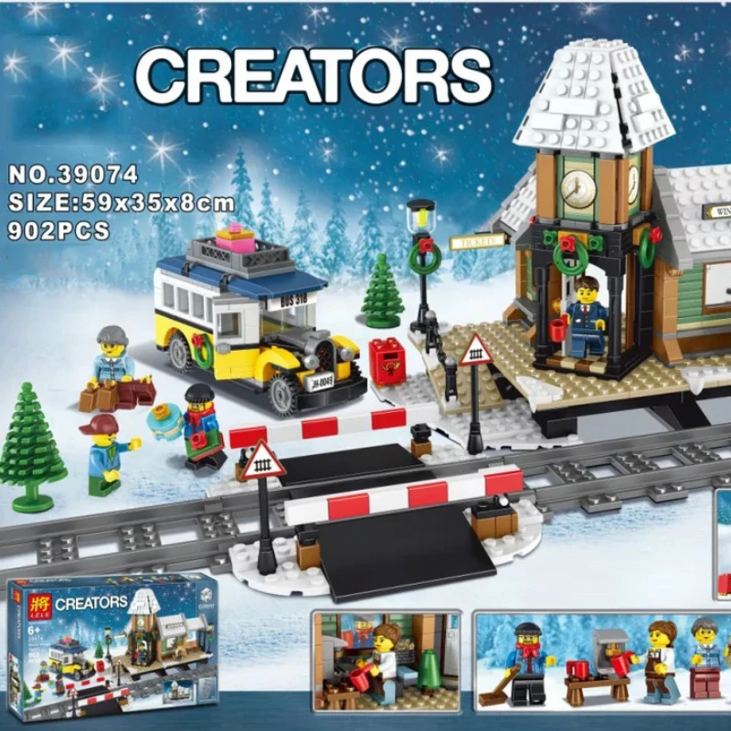 Skup Dworzec kolejowy klocki dla dzieci klocki kompatybilne z LegoINGlys tor kolejowy