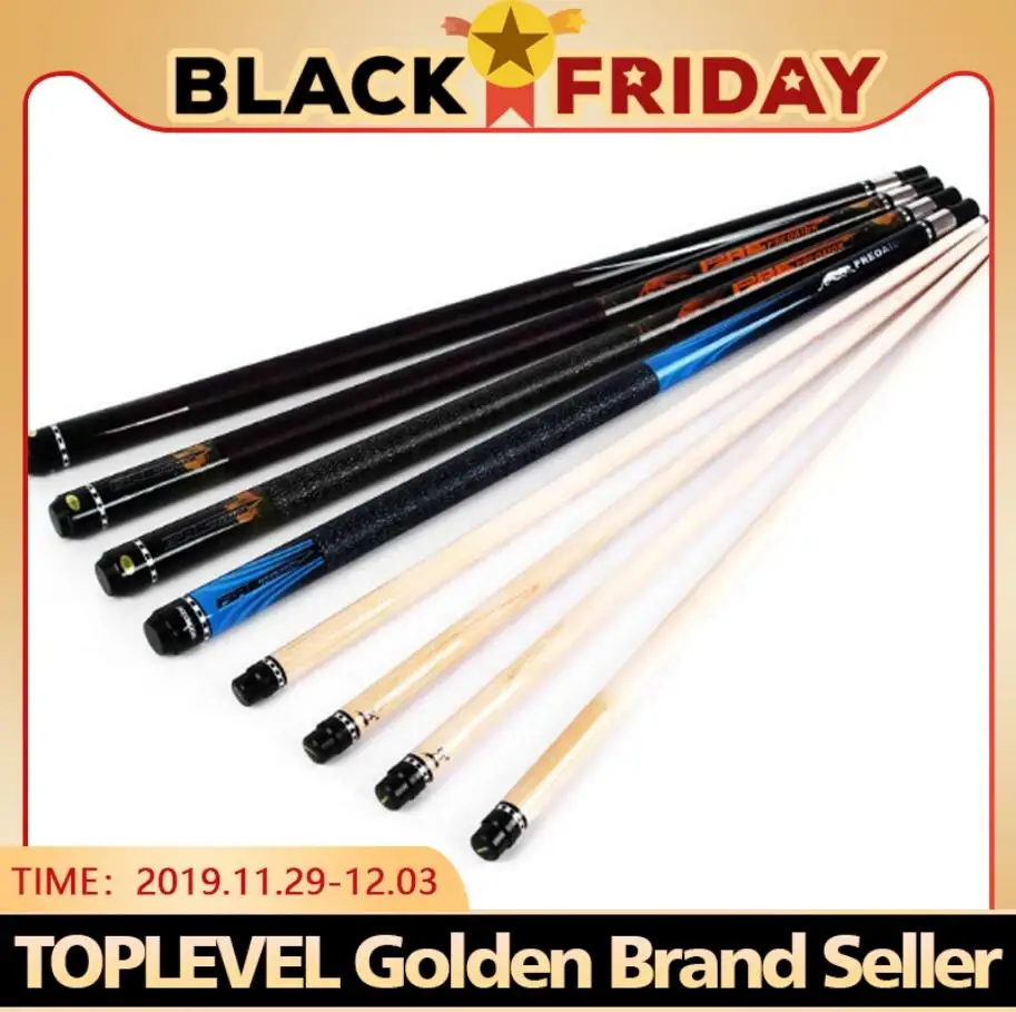 

PREOAIDR 3142 Professional 1/2 Jointed Billiard Cue Pool Cue Stick 11.5mm Tip Cue 145cm Black 8 Pool Game 4 Colors Made in China