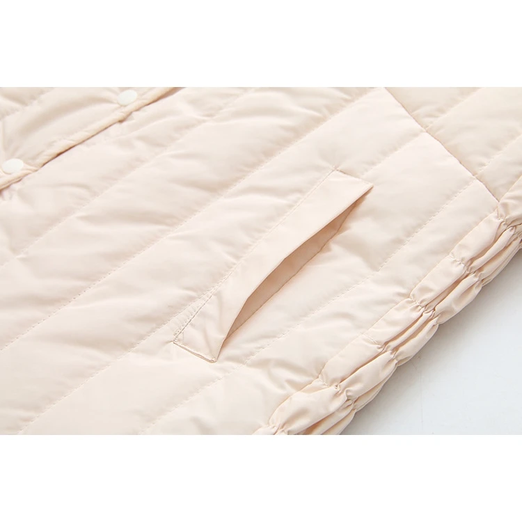 amazing  Plus Size Autumn Winter Women's Jacket Thin Padded Coat Solid O-Neck OL Tops