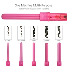 5 в 1 керамические инструменты для укладки профессиональные щипцы для завивки волос Вэйвер груша цветок конус электрические бигуди для волос ролик плойка