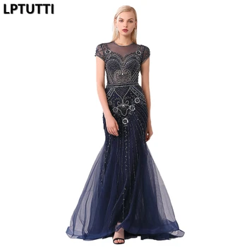 

LPTUTTI Crystal Beading New For Women Elegant Date Ceremony Party Prom Gown Formal Gala Events Luxury Long Evening Dresses