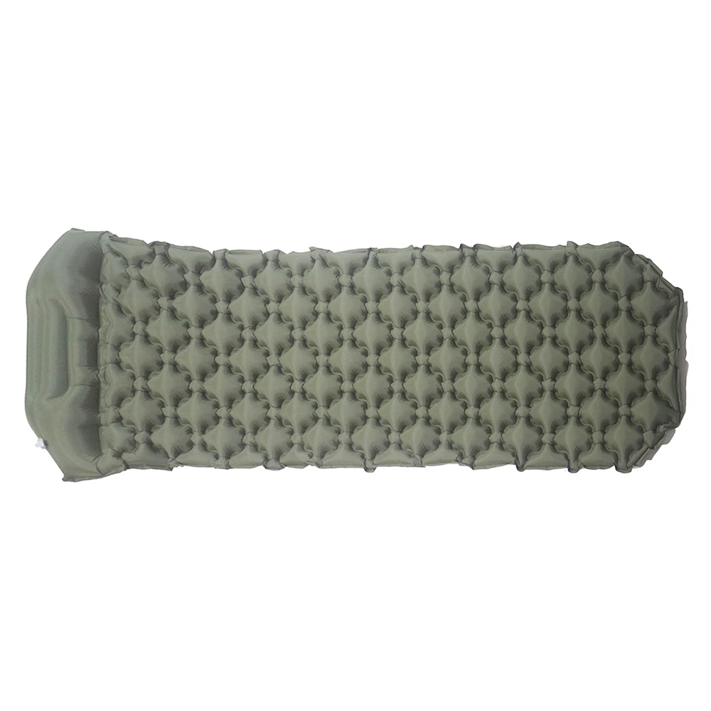 Наружная надувная подушка, спальный мешок, коврик для быстрого наполнения, влагостойкий коврик для кемпинга с подушкой, коврик для сна - Цвет: Army green