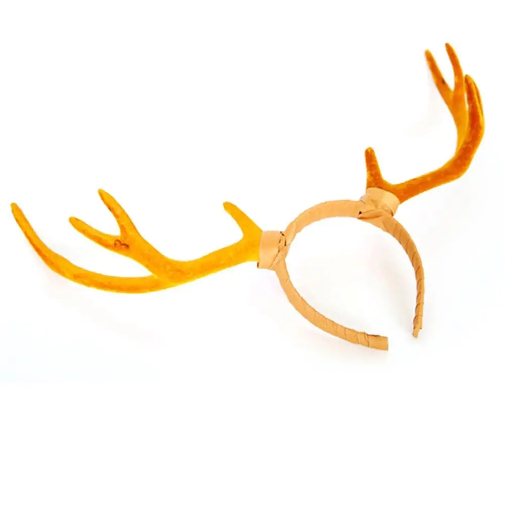 Рождественская повязка на голову олень рога светящиеся уши косплей рога#4C30 - Цвет: YELLOW