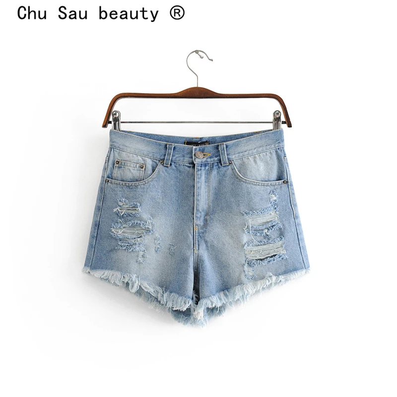 Chu Sau beauty Новые повседневные шикарные ковбойские шорты с дырками женские уличные стильные сексуальные джинсы с кисточками женские модные популярные джинсы