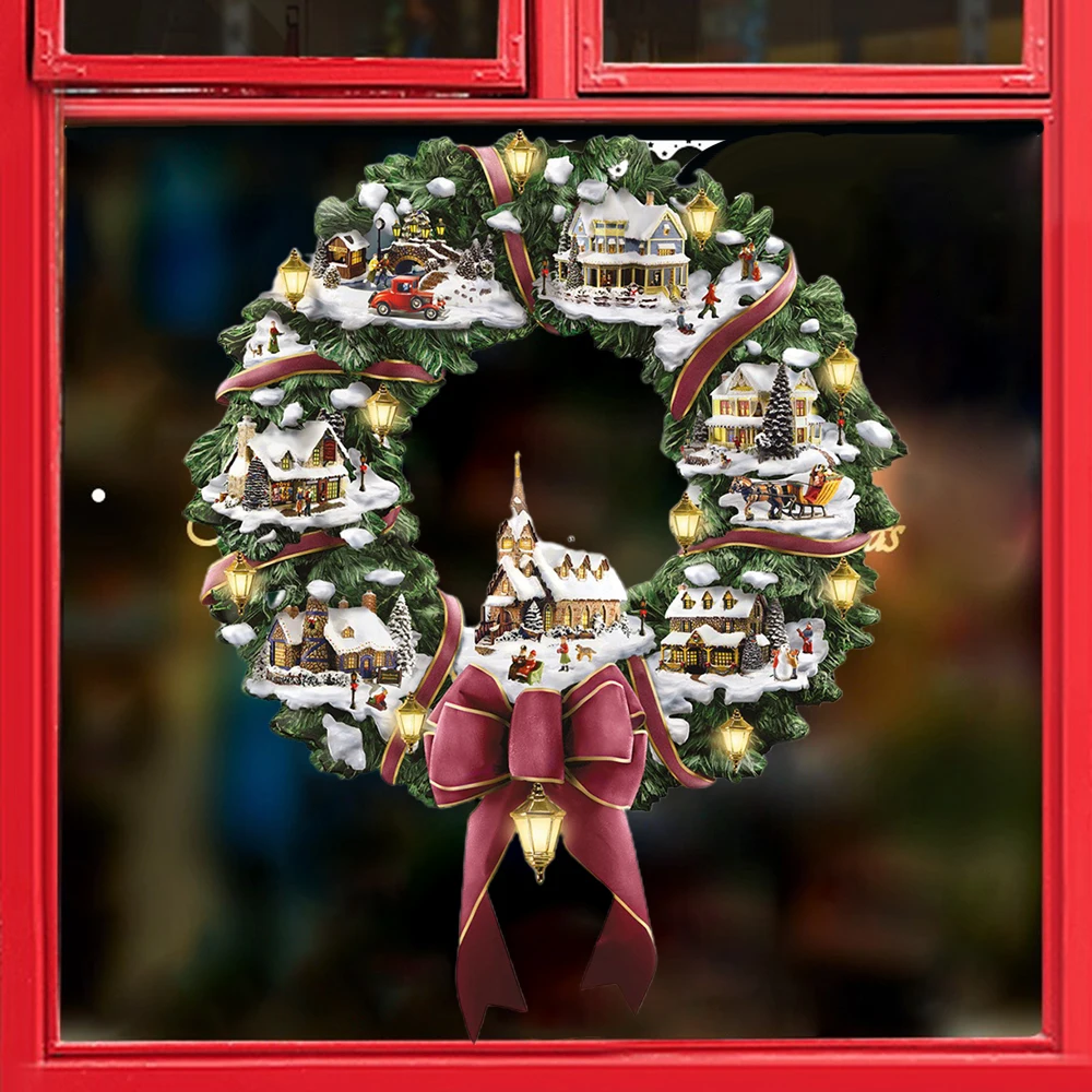 

Merry Christmas Stickers Santa Claus Deer Xmas Tree Frozens Snowflake Wall Window Stickers Ornaments Navidad 2021 New Year Decor