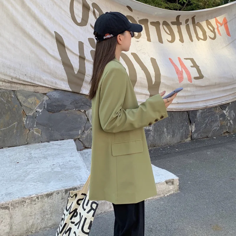 

2019 Autumn Korean-style Elegant Loose Casual Slimming Simple CHIC Online Celebrity Small Suit Coat WOMEN'S Dress