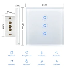 

WIFI Smart Touch Switch EUstandard Light Switch Smart APP Remote Control Supports Voice Smart Home Switch For House
