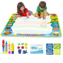 100x100 см милый волшебный коврик для рисования водой с 4 волшебными ручками и штампами, доска для рисования, детские игрушки, подарок на день рождения