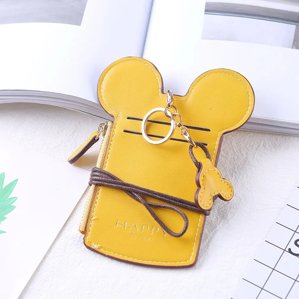 Yellow Модная Визитница с рисунком Микки из мультфильма, держатель для паспорта Минни Микки, уши Микки-Мауса, чехол для паспорта для путешествий - Цвет: Yellow