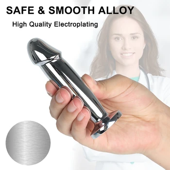 Metal Anal Vibrator Stainless Steel Butt Plug Anal Prostate Massager Dildos Vagina Massager Anus Dilator Sex Toy for Men Women 4