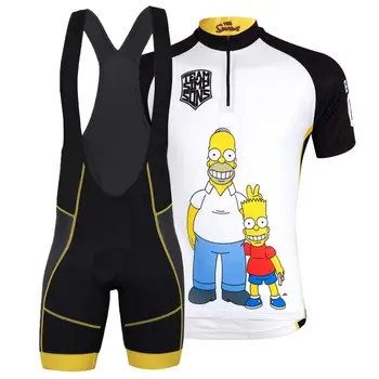

SIMPSONS Custom Made Team Racing Kit Short Sleeve Cycling Jersey And Bib Shorts MTB Road Bike Ciclista Feminine