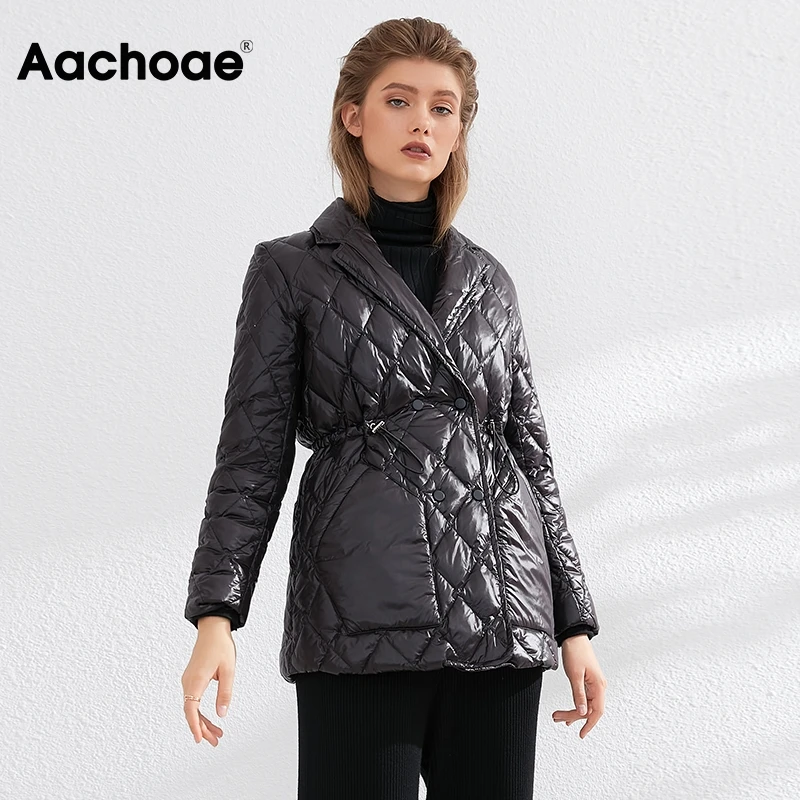 Aachoae Elegant White Duck Down Women Solid Double