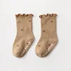 3 Pairs/lot Children's Socks Solid Autumn Spring Boy Anti Slip Newborn Baby Socks Cotton Infant Socks for Girls Boys Floor Socks 6