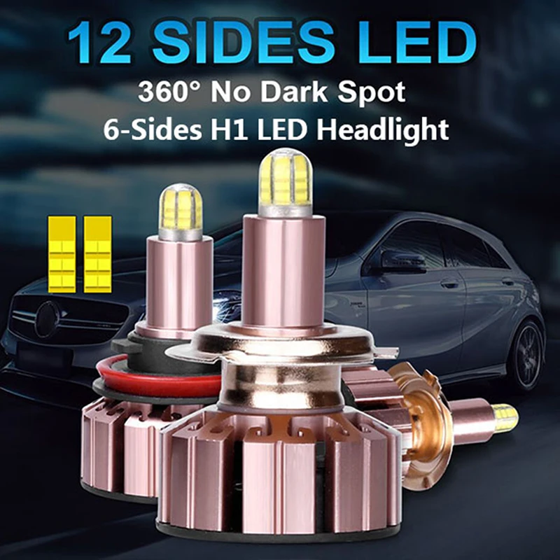 2 шт. IP68 H1 12000LM 120W 6500K Автомобильные светодиодные лампы фар Светодиодный светильник автоматическое противотуманные фары