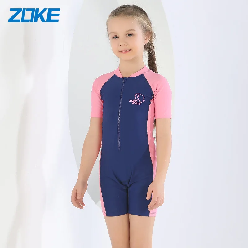 

Children One-piece BOY'S Big Boy Bathing Suit GIRL'S Swimming Trunks Sun-resistant Short Sleeve Industry Chinlon Unisex Girls