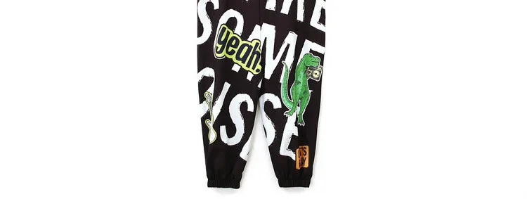 Rock Baggy Rompers Women Cartoon Dinosaur Printed Letters Overalls Sleeveless Jumpsuit Hip Hop Dance Streetwear Plus Size Pants