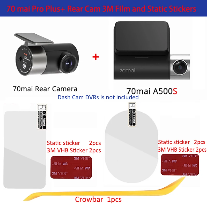 For Original 70mai Dash Cam Pro Plus A500s Dash Cam Smart 3m Film And