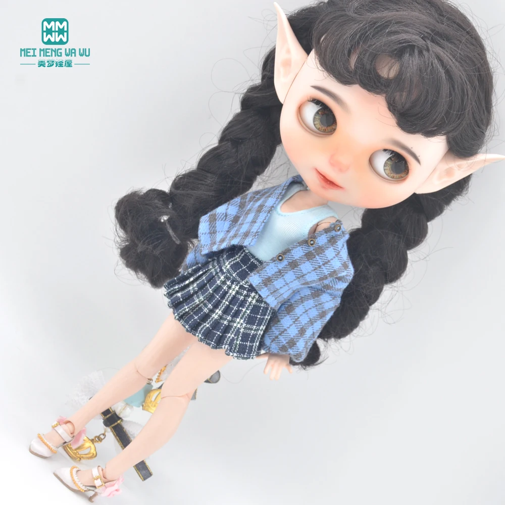 Clothes for Blyth Azone OB22 OB24 Doll Fashion Woolen Jacket Plaid Top barbie doll clothes,doll clothes,doll accessories,doll clothes accessories