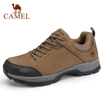 

CAMEL Men Hiking Shoes Genuine Leather Durable Anti-Slip Warm Breathable Rubber Outdoor Mountain Climbing Trekking Shoes