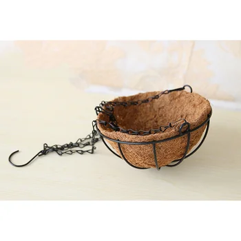 

10 Inch Metal Hanging Planter Coconut Basket Round Steel Wires Plant Holder Decor Hanging Flower Pots Indoor Outdoor Hanging Bas