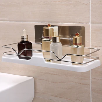 

Stainless Steel Drain Storage Rack Storage Sponge Soap Bathroom Shower Wall Shelf Punch Free Shower Shelf Storage Holders Racks