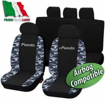 

COPRISEDILI SPECIFICI FIAT PANDA DAL 2012 POS1/3-2/3 BICOLORE NERO-MIMETICO BLU