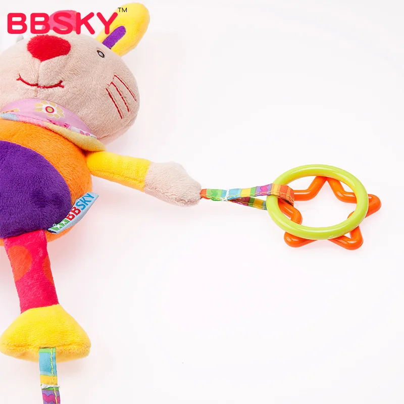BBSKY детские животные тележка подвеска прикроватный звонок новорожденных Кровать Висячие Колокольчик музыка ветра усмирить плюшевые игрушки