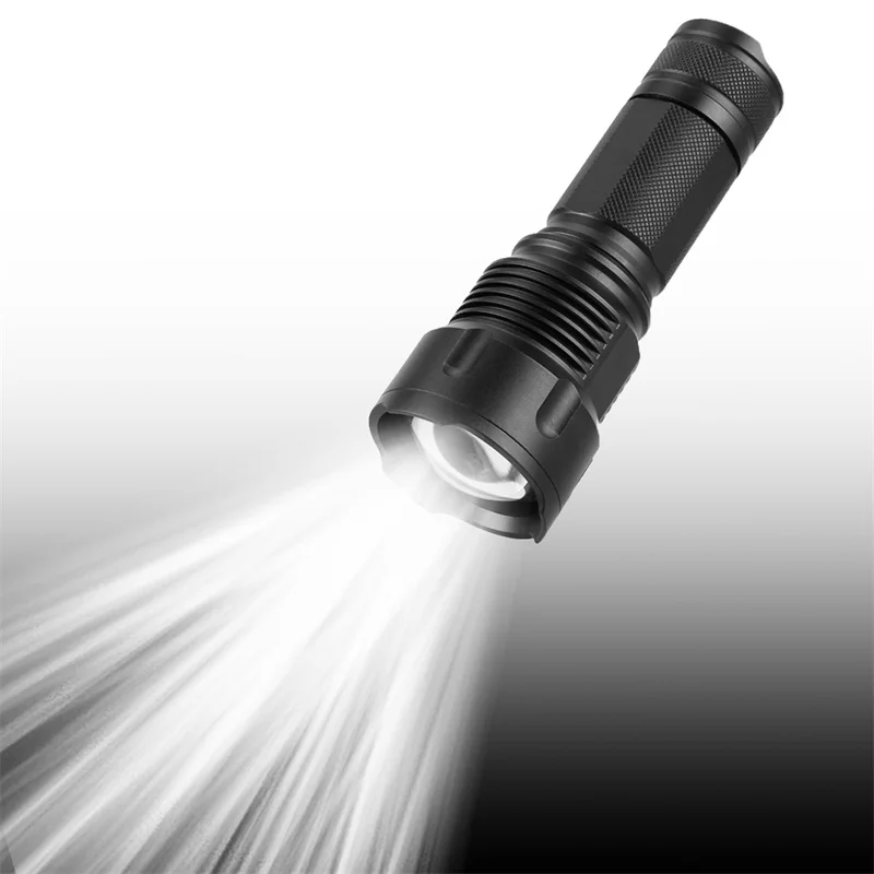 1PC Outtdoor Powerful Tactical LED Flashlight Zoomable Waterproof Torch for 26650 Rechargeable or AA Battery