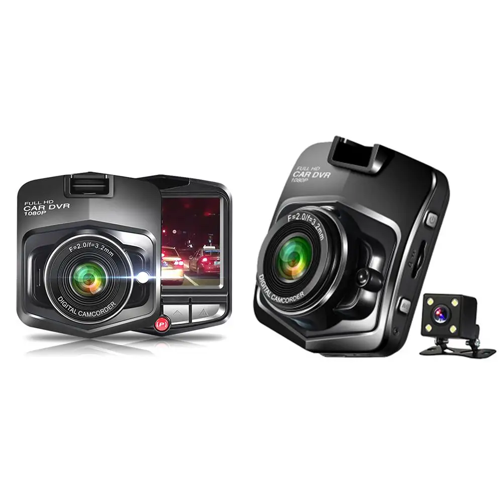 2," видеорегистратор с двумя объективами, автомобильная dvr камера, фронтальная+ задняя камера ночного видения, видео регистратор, g-сенсор, режим парковки