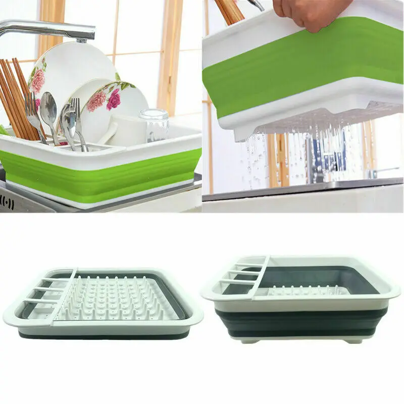 Складная кухонная корзина для слива посуды, миска для мытья посуды, ящик для хранения столовых приборов, стойка-сушилка, держатель
