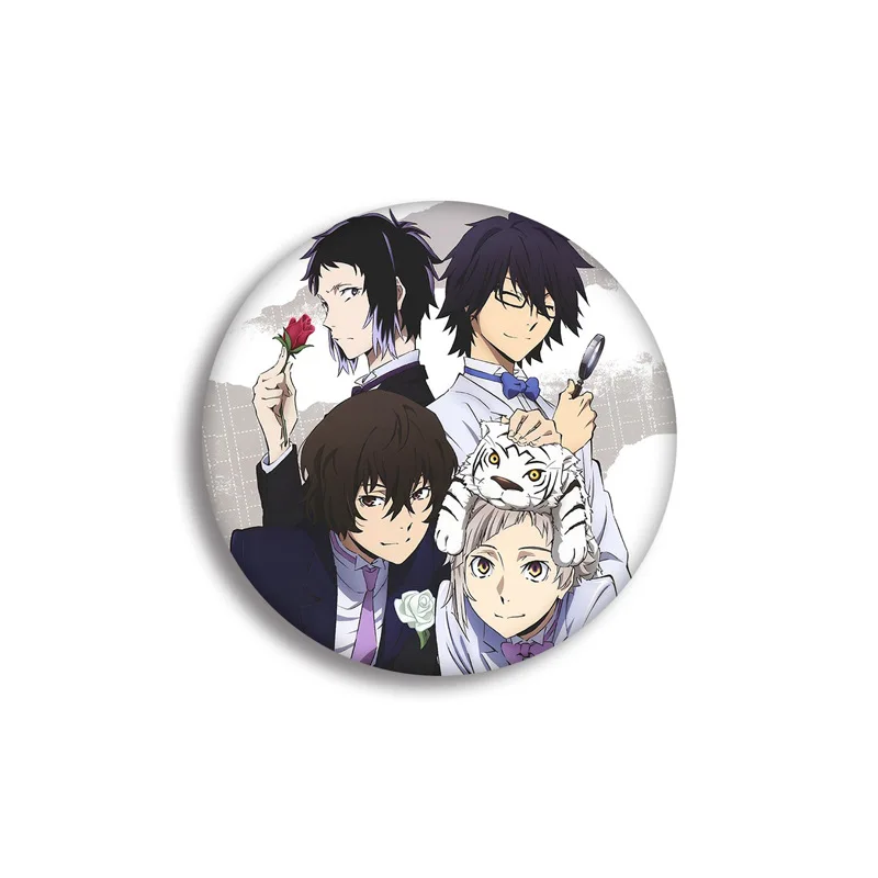1 шт. значки аниме, художественный кролик, Atsushi Stray Dogs dazai osamu 58 мм Badegs брошь, значки - Окраска металла: see chart