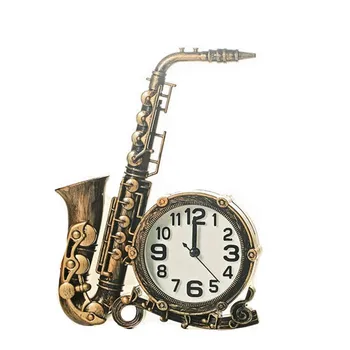 

European Ornaments Music Standing Clock Instrument Office Bedside Desktop Vintage Alarm Clock Living Room Schalke Home CC7NZ