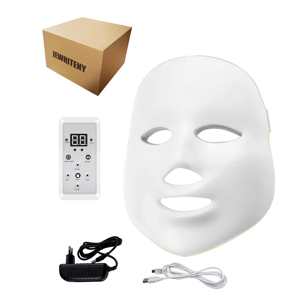 Светодиодная маска для лица FEITA, 7 цветов, светодиодная Корейская фотонная терапия, маска для лица, машинный светильник, терапия акне, маска для шеи, красота, светодиодная спа-маска