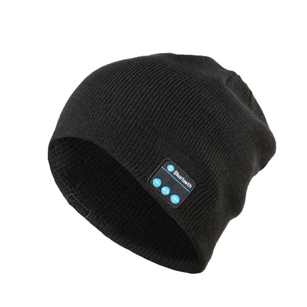 Унисекс умная Беспроводная Bluetooth музыкальная зимняя теплая вязаная шапка-наушники с наушниками,# BL5 - Цвет: Черный