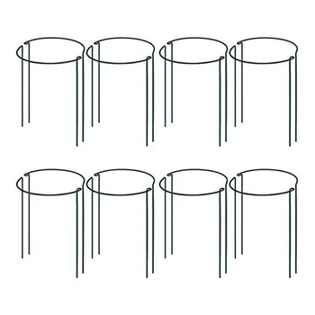 

Plant Support Stake,16 Pcs Half Round Metal Garden Plant Supports, Green Garden Plant Support Ring, Garden Border