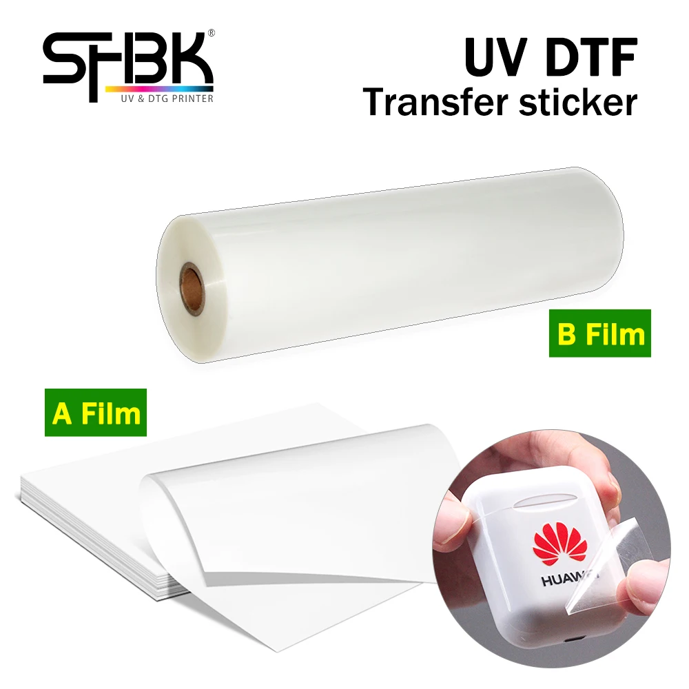 100PCS UV DTF AB film transfer aufkleber UV DTF drucker direkt druck zu EINEM film zu kunststoff silikon metall acryl glas leder