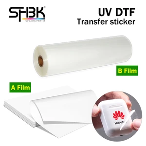 Película de transferencia adhesiva UV DTF AB, impresión directa A una película de plástico, silicona, metal, acrílico, vidrio y cuero, 100 piezas
