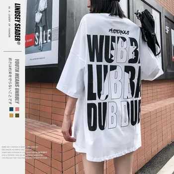 

Women Tee Men Harajuku Hiphop Men's T-Shirt Big Letters Street Casual T-Shirt Cotton Summer Short Sleeve Fashion Loose T-Shirt