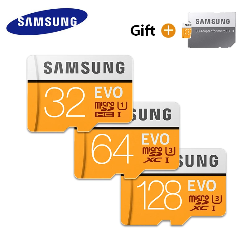 SAMSUNG TF Micro SD карта 32 Гб 64 Гб карта памяти MicroSD EVO Plus класс 10 класс 3 128 ГБ+ адаптер usb кардридер