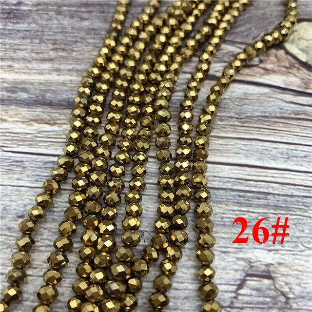 2x3mm/3x4mm/4x6mm Crystal Rondel Beads Faceted Glass Beads For Jewelry Making DIY Female Bracelet Necklace Jewelry NO.26
