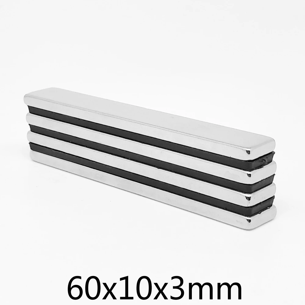 2/5/10/15/20/30PCS 60x10x3mm Quadrate Powerful Strong Magnets N35 Strip Search Magnet 60x10x3 Block Neodymium Magnets 60*10*3