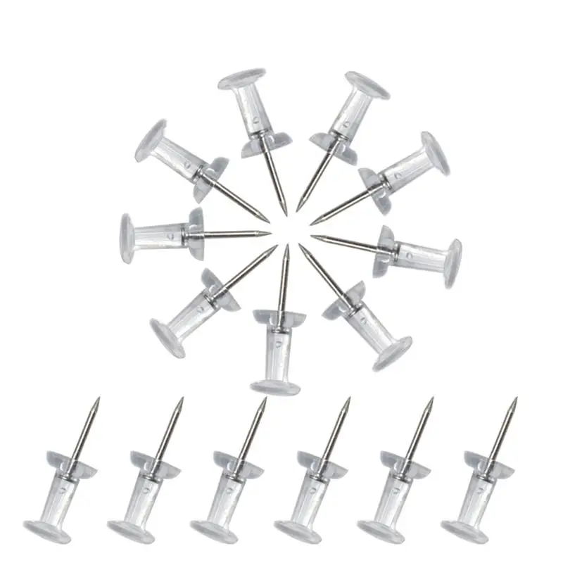 Chinchetas transparentes para la escuela, suministros para el hogar, la Oficina y la escuela, 200 Uds.